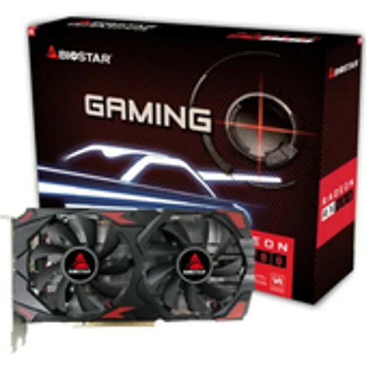 Biostar Radeon RX 580 8GB GDDR5 Grafikkarte, leistungsstark & HDMI/DisplayPort - Schwarz
