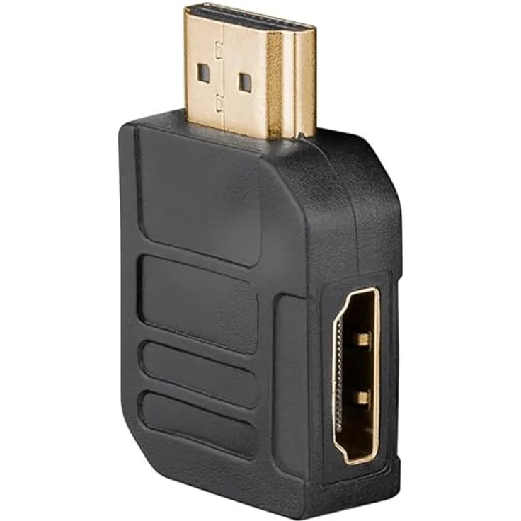 goobay 65745 HDMI Winkeladapter 90 Grad/Vergoldete Kontakte / 90° Winkel / 8K @ 60 Hz, 4K @ 120 Hz / 48 Gbits/eARC, HDR – Bild 2