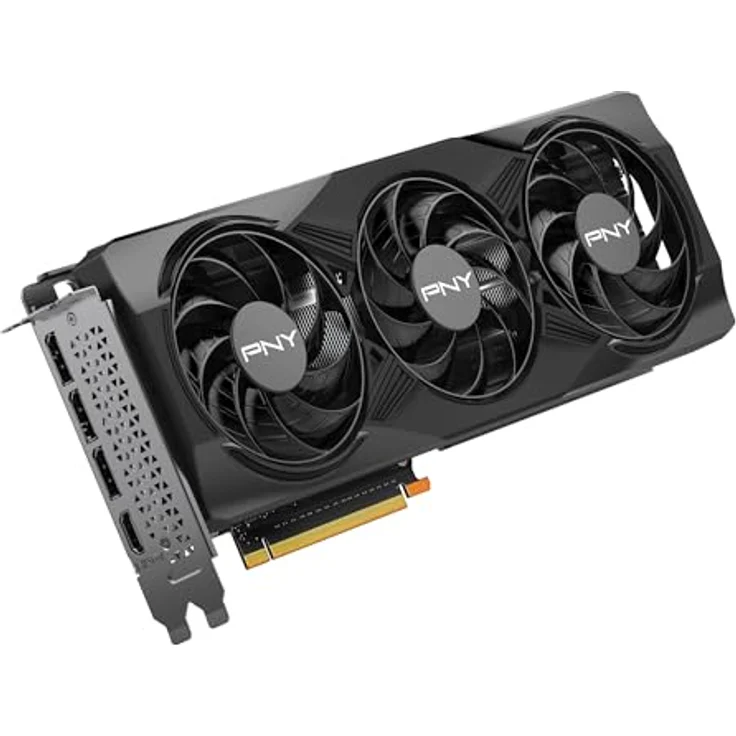 PNY GEFORCE RTX™ 5070 12GB Triple Fan Grafikkarte, DLSS 4, 6144 CUDA-Kerne, PCIe 5.0, Schwarz – Bild 4