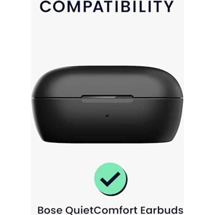 kwmobile Silikon Schutzhülle kompatibel mit Bose QuietComfort Earbuds - Reißfeste und rutschfeste Hülle mit Extra-Anhänger und Ladeöffnung, Schwarz – Bild 2