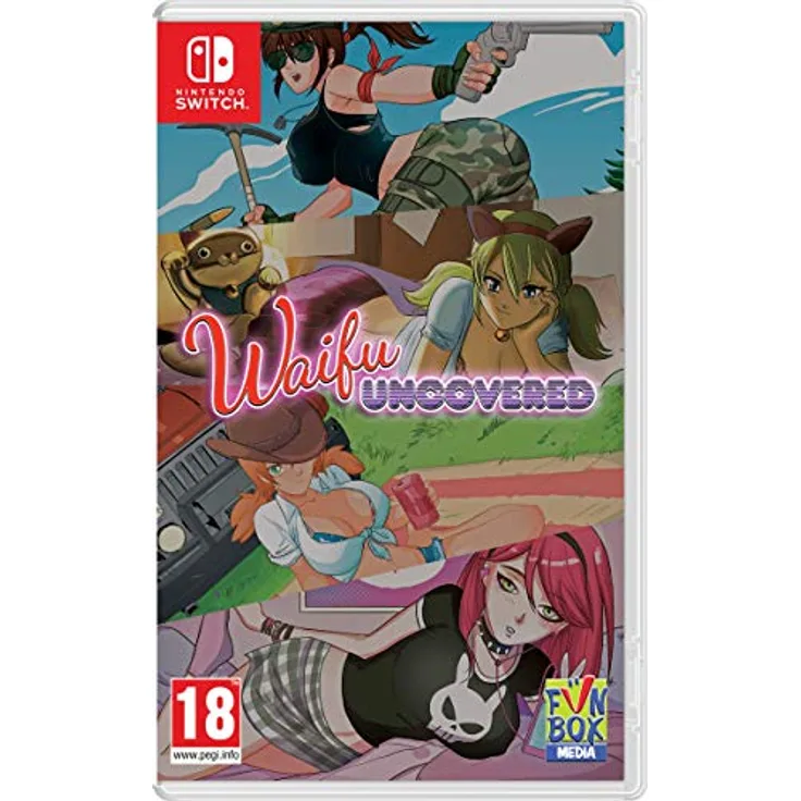 Funbox Media Waifu Uncovered, Nintendo Switch-Spiel mit 8 doppelseitigen Kunstkarten, unlockbarem uncensored Modus und kooperativem Gameplay