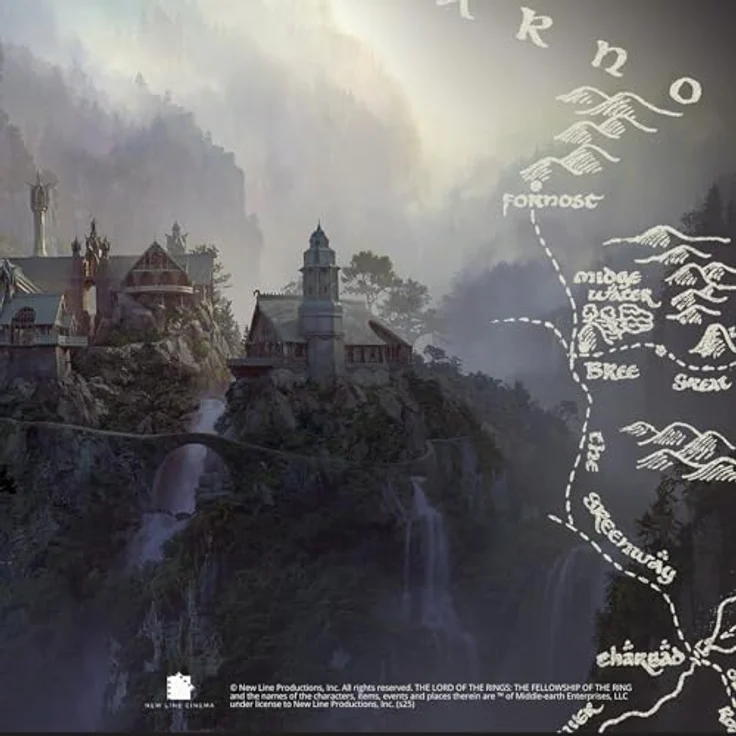 Lexip XXL-Mauspad Der Herr der Ringe Rivendell Edition, Neopren, 90 x 40 cm, mikrotexturierte Oberfläche, Karte von Mittelerde – Bild 2