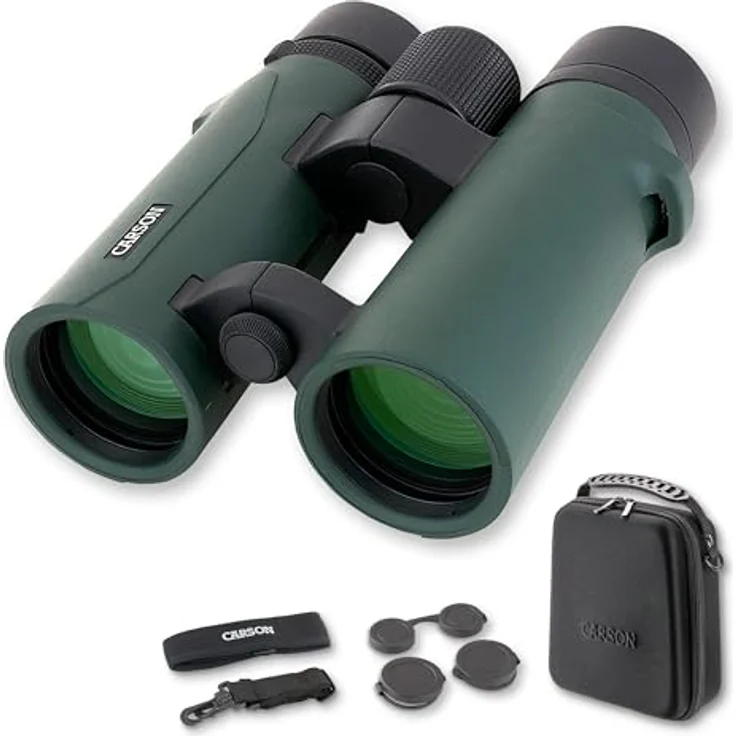Carson RD Full-Size Fernglas RD-842, 8x42mm, wasserdicht, robust, beschlagfrei, grün – Bild 1