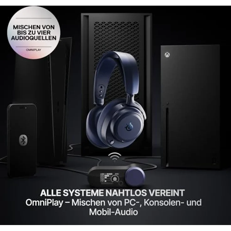 STEELSERIES Arctis Nova Pro Omni, Over-ear Gaming-Headset Bluetooth Blau – Bild 3