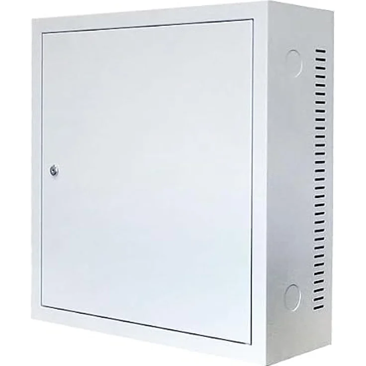 DSIT 3HE Wandschrank, Platzsparender Patch-Schrank mit Weißer Metalltür, 185mm tief, abschließbar, vertikale Montage, Maße 600x185x600mm – Bild 1