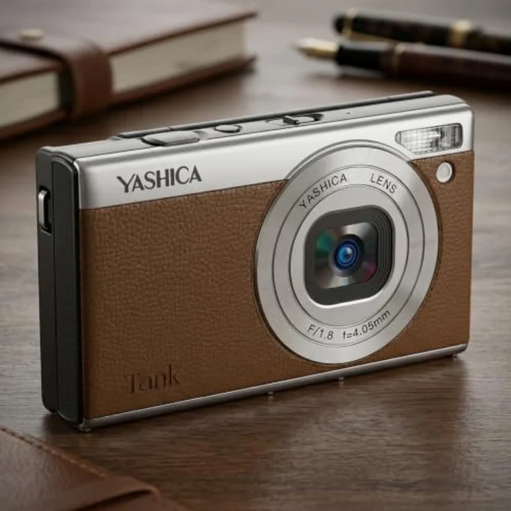 Yashica Tank, Digitalkamera mit 12MP CMOS Sensor, 4K Video und 3.0” Flip Screen, braun – Bild 9