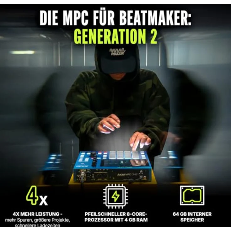 Akai Professional MPC One G2, Standalone Musikproduktions-Center mit 7-Zoll-Touchscreen, 8-Core-Prozessor und USB-C-Konnektivität – Bild 3