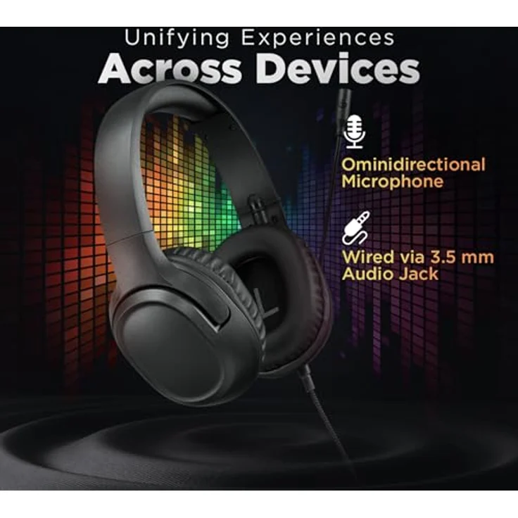 Lenovo H110 Gaming Headset (P), kabelgebundenes Gaming-Headset mit 50-mm-Treibern und omnidirektionalem Mikrofon, Schwarz – Bild 4