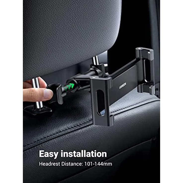 Ugreen Autohalterung Halter für Smartphones & Tablets an der Kopfstütze 4,7-12,9 Zoll schwarz – Bild 3