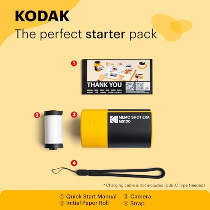 KODAK Cam Shot Mini 1 ERA, Sofortbildkamera in Gelb mit langlebigem Design und flexibler Gestaltung – Bild 3