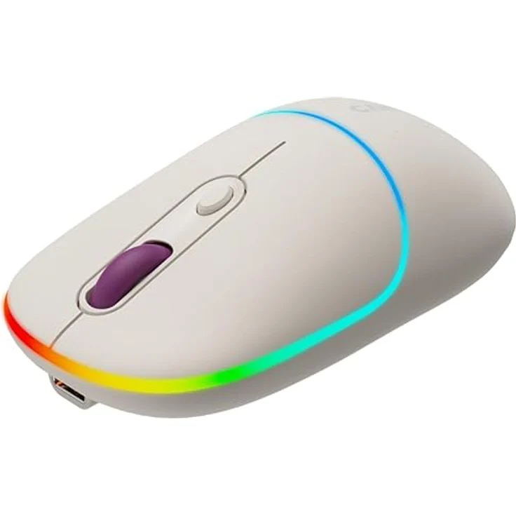 CANYON MW-22 2-in-1 RGB-Funkmaus, Beige, zuverlässige Funktechnologie, individuelle RGB-Beleuchtung, leichtes Gewicht – Bild 3