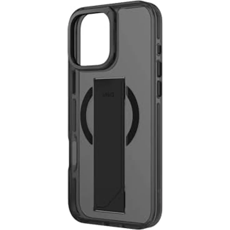 Uniq Heldro Max, Smartphone Hülle für Apple iPhone 16 Pro mit integriertem Kickstand, FlexGrip-Band und MagClick-Laden, Schwarz – Bild 3