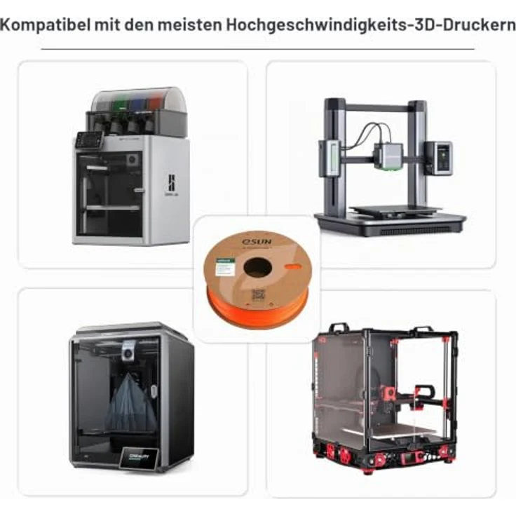 eSUN ABS+ Filament 1.75mm, Hochgeschwindigkeits 3D Drucker Filament mit Maßgenauigkeit +/- 0.03mm, 1KG Spule, Wärmebeständig, Orange – Bild 3