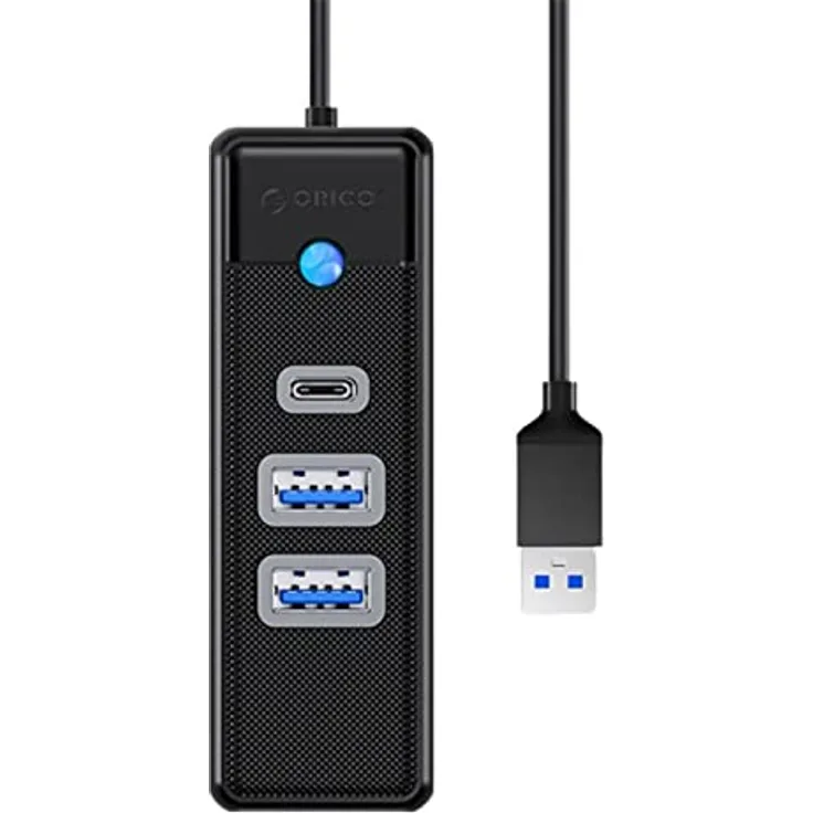 ORICO PWC2U-U3-015-BK-EP Hub Adapter, USB zu 2x USB 3.0 + USB-C, 5 Gbps, 0.15m, Schwarz