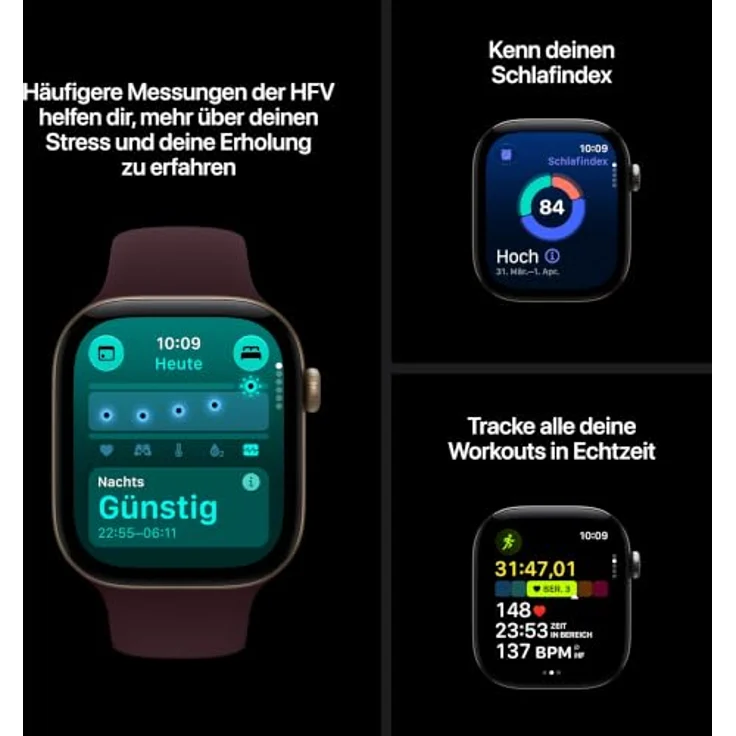 Apple Watch Series 12, 42mm Smartwatch mit lichtgold Aluminiumgehäuse, Sand Sport Band und Gesundheits-Tracker – Bild 5