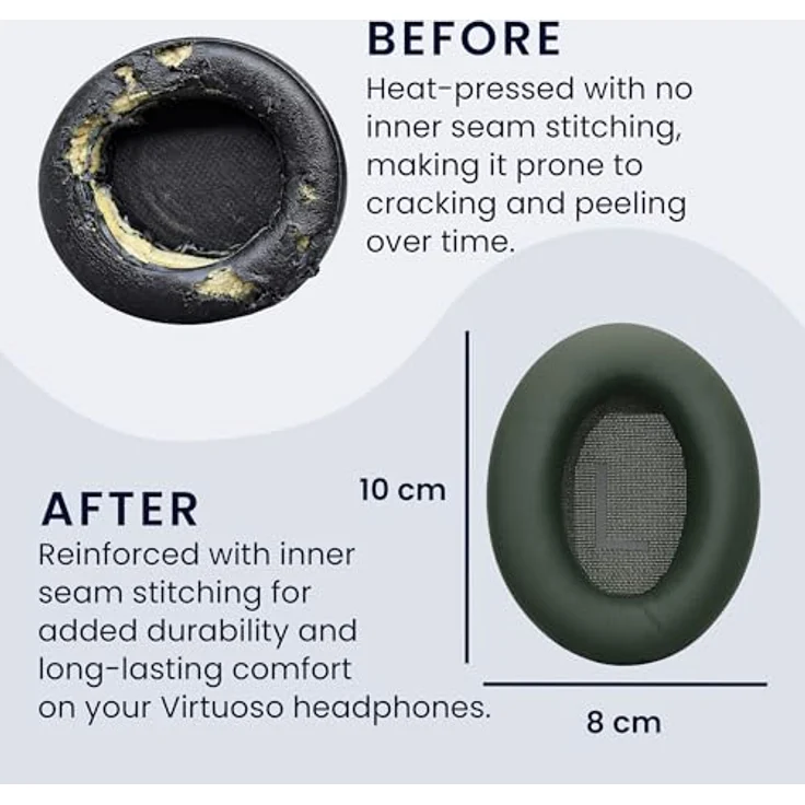 kwmobile Ohrpolster für Bose QuietComfort 45 / QC45 / SC, 2x Kunstleder Ersatzpolster für Over Ear Kopfhörer, hoher Komfort und einfacher Austausch – Bild 4