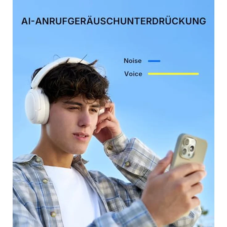 Edifier W800BT SE, Kabellose Over-Ear Bluetooth 5.4 Kopfhörer mit KI-Rauschunterdrückung, 45 Std. Akku, Schnellladefunktion, AAC Codec, Dual-Device Verbindung, faltbar, weiß – Bild 5