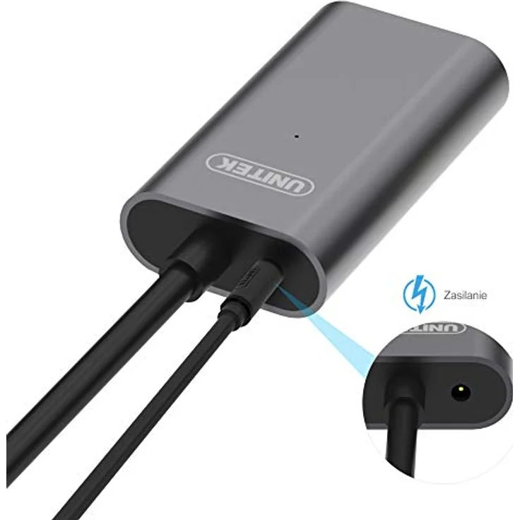 UNITEK 10 Meter Verlängerungskabel mit Verstärker USB 3.1 Gen1 │ USB Repeater-Kabel mit Signalverstärker und Stromversorgung│ USB-A Stecker auf USB-A Buchse │ 5 Gbit/s, Plug&Play│ Aluminium – Bild 3