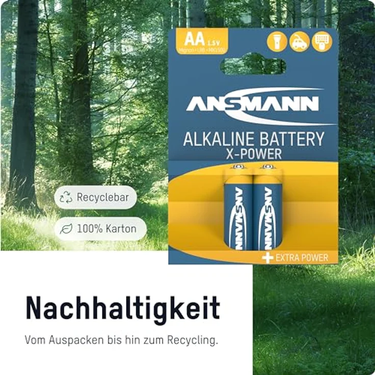ANSMANN X-Power Alkaline Batterie Mignon AA LR6 Longlife Alkalibatterie für extrem hohen Strombedarf (2er Pack) – Bild 4