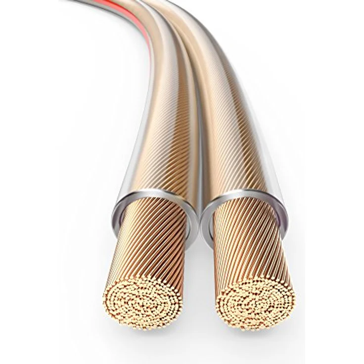 PureLink SP060-025 Lautsprecherkabel 2 x 2,5mm² (99,9% OFC Vollkupfer 0,20mm Litze) HiFi Boxenkabel, 25m, transparent – Bild 4