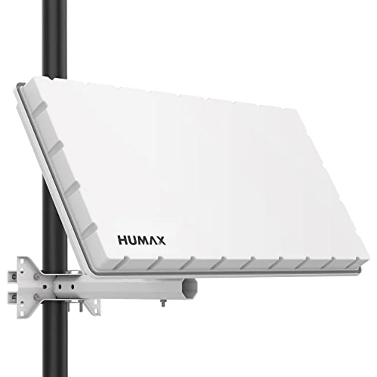 Sky Vision HUMAX Flat H39D4 SAT Flachantenne, Flache Satellitenschüssel für 4 Teilnehmer mit Quad-LNB, vergleichbar mit 60 cm SAT Schüssel, weiß – Bild 1