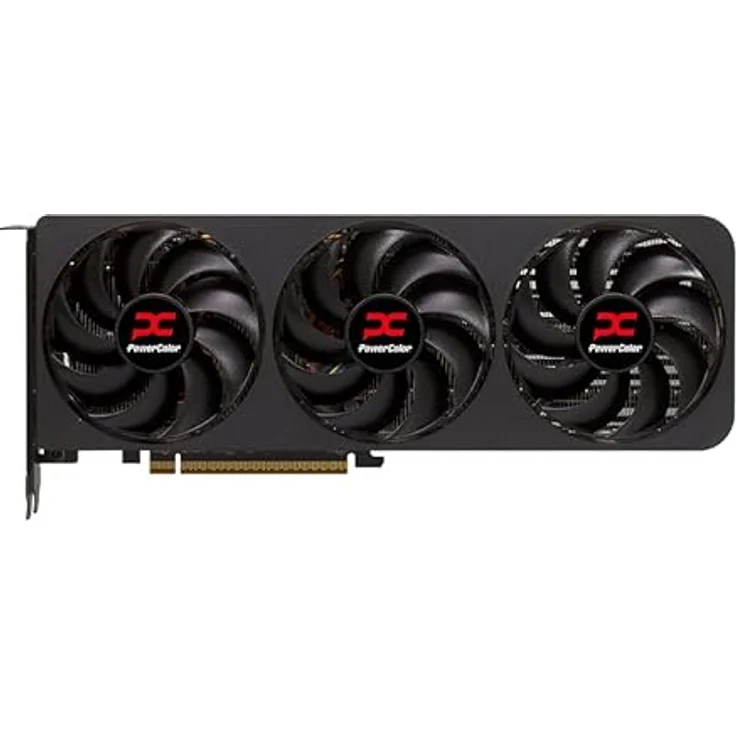 PowerColor RX 9070 GRE 12GB, Next-Gen-Grafikkarte mit 3072 Stream Kernen, 2790 MHz Boost-Takt, Triple Fan Kühler, PCIe 5.0, schwarze Ausführung – Bild 2