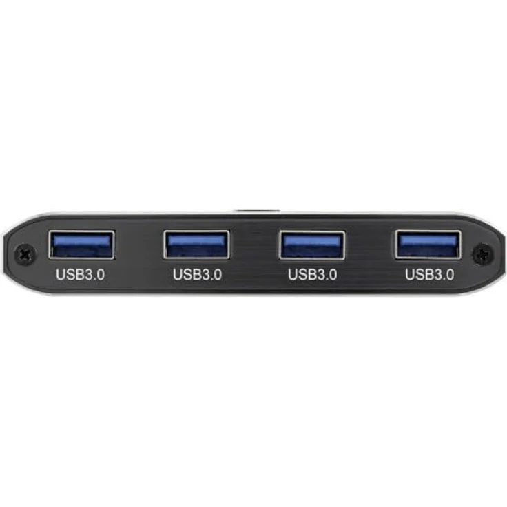 SpeaKa Professional 2 Port USB 3.2 Gen 1-Umschalter (USB 3.0), Aluminiumgehäuse mit 5 Gbit/s Datentransfer, grau – Bild 3