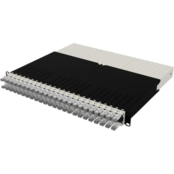 PATCHBOX Patchbox ONE 8 RU Cat.6a, 24-Port Patchpanel mit einziehbarem Kabelmanagementsystem für 48.3 cm Racks, inklusive flachen 10GB Netzwerkkabeln (STP) – Bild 4