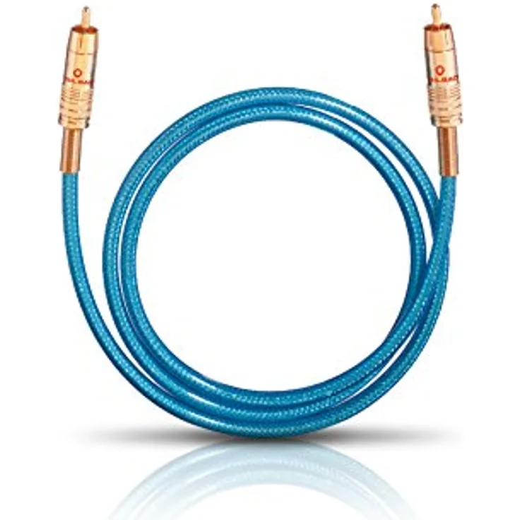 Oehlbach NF 113 DI 50 - Digitales Audio-Cinchkabel - Hochwertiges S/PDIF Koaxialkabel, Mehrfach Schirmung, 75 Ohm - 50 cm - blau