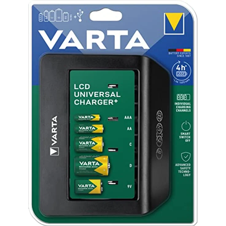 Varta LCD Universal Charger+ Ladegeräte 57688 für Ni-MH Akkus – Bild 2