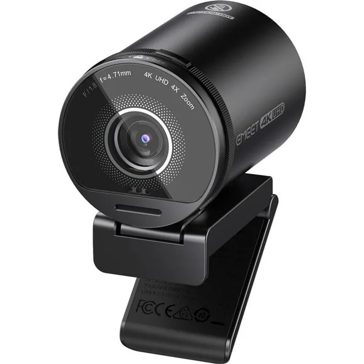 eMeet SmartCam S800, 4K USB Webcam mit Schwarz Design