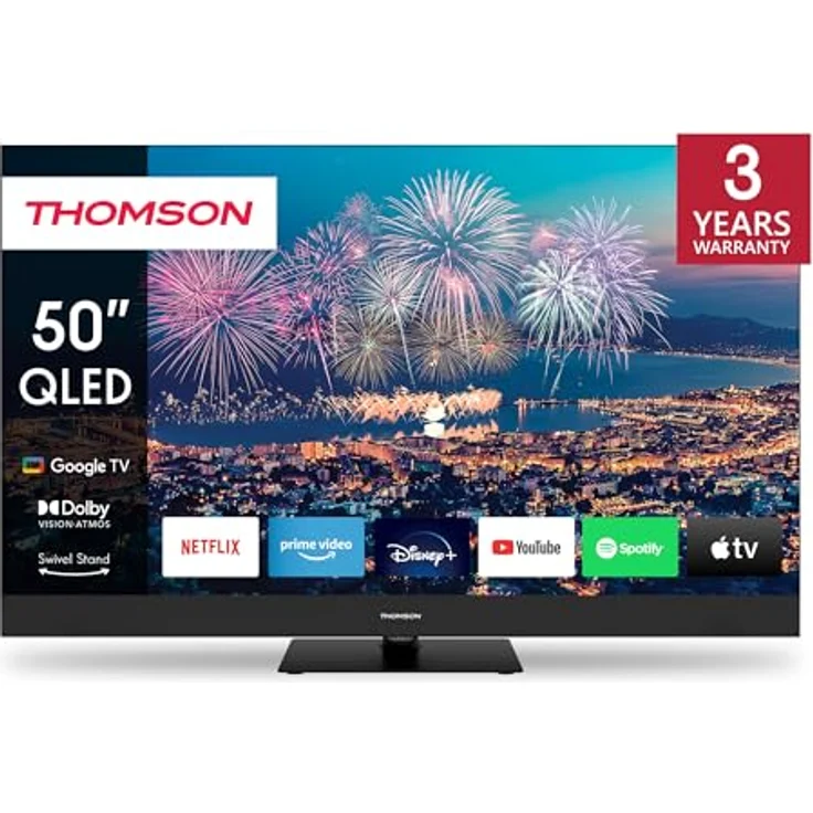 Thomson 50QG6C14, 50 Zoll (126cm) QLED Plus Google Smart TV mit 4K UHD, Dolby Audio, Wi-Fi, Bluetooth 5.1, Triple-Tuner und A+ Panel – Bild 2