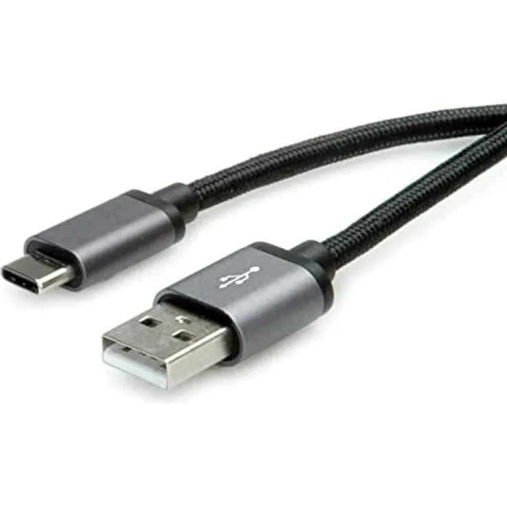 ROLINE USB 2.0 Kabel, Typ C - Typ A, ST/ST, schwarz, 0,8 m