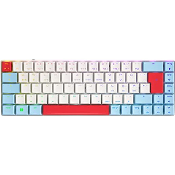 CHERRY MX-LP 2.1 Compact Wireless, kabellose kompakte Gaming-Tastatur mit 69 Tasten, Deutsches Layout (QWERTZ), RGB-Beleuchtung, mechanische MX Low Profile Speed Switches, weiß – Bild 1