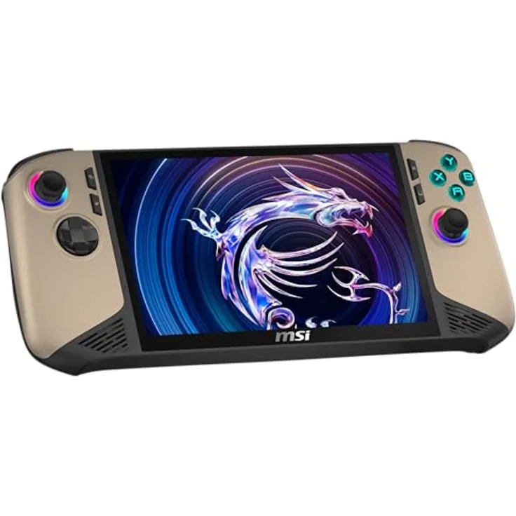 MSI Claw 8 AI+ Gaming Handheld, 8 Zoll FHD+ 120 Hz Display, Intel Core Ultra 7 Prozessor 258V, 32 GB RAM, 1 TB SSD, Intel Arc Grafik, Windows 11 Home, Schwarz/Sandstorm
