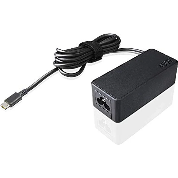 Lenovo USB-C 45W Adapter (A), kompaktes Notebook Netzteil mit 45 W Ausgangsleistung, Schwarz – Bild 1