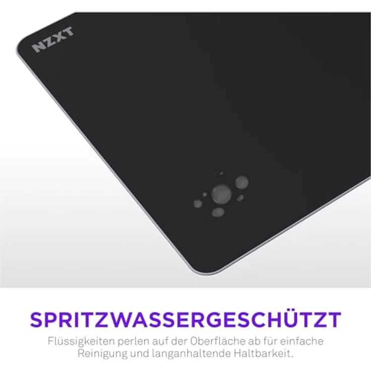 NZXT Zone Elite L Mauspad, 400 mm x 400 mm, Nano-Gewebestoff, rutschfeste Schaumstoffbasis, spritzwasserfest, schwarz – Bild 8