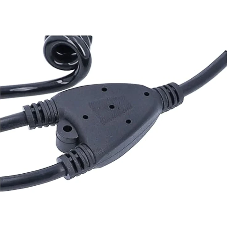 as - Schwabe Spiralkabel 1 m auf 2,5 m - 2 Schuko Steckdosen - 230V, 16A - Dehnbare Spiralleitung mit Schutzkontaktwickelstecker - Verlängerungskabel - 2-Fach Steckdosen - IP20 - schwarz – Bild 4