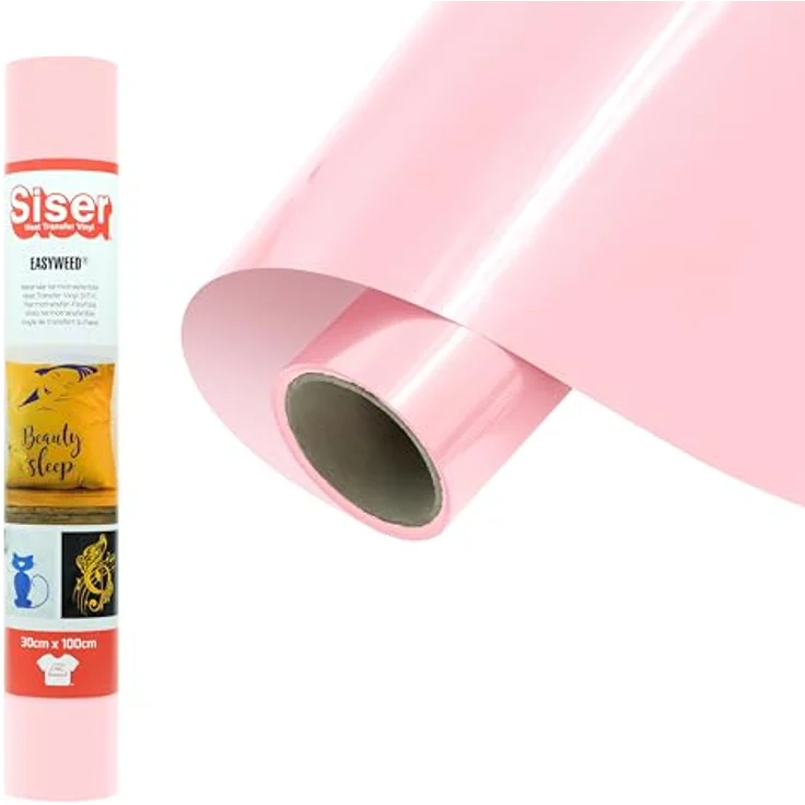 Siser Transferfolie, PVC-freie Folie für Cad-Cut® Anwendungen, Schnittbreite 30 cm, hellrosa, hohe Waschbeständigkeit, für Multi-Schicht-Anwendungen geeignet – Bild 1