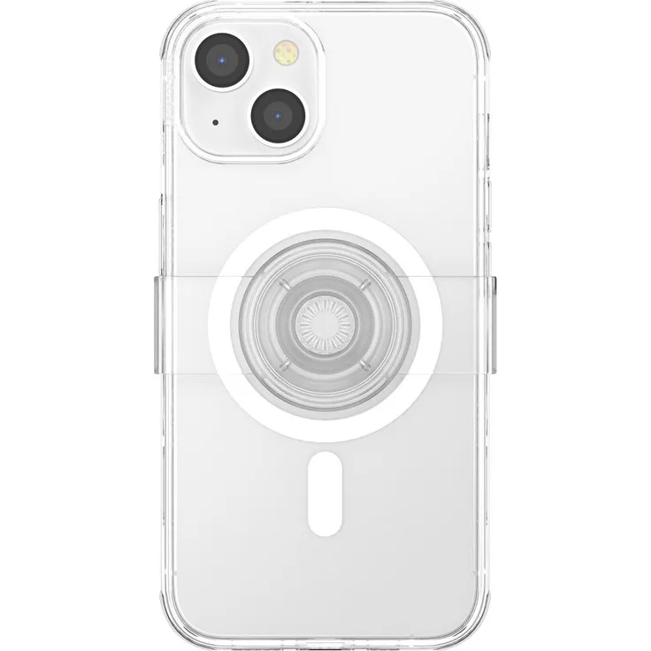 PopSockets Backcover mit Popsockets Solid Black (iPhone 14, iPhone 13 Pro, iPhone 13), Smartphone HÃ¼lle, Weiss