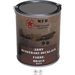 MFH Farbdose"Army" 1 Liter Kunstharzlack Decklack Militärlack Militärfarbe Armee Nato Lack viele Farben (Braun, Matt)