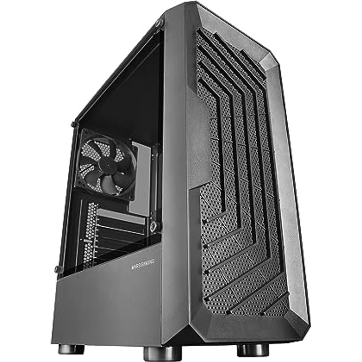 Mars Gaming MC-2000, ATX Semitower Gehäuse, Schwarz, Mesh-Front, Dual Chamber Design, Vollständiges Seitenfenster – Bild 1