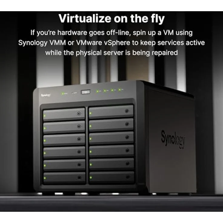 Synology DiskStation DS2422+, NAS Tower mit AMD Ryzen V1500B, 12 Schächte, 4 GB DDR4, 0 TB, DiskStation Manager, schwarz – Bild 2