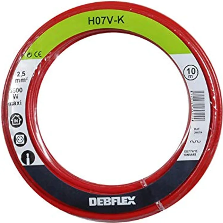 Debflex 205324 Spule HO7V-K 2,5, 10 m, Rot