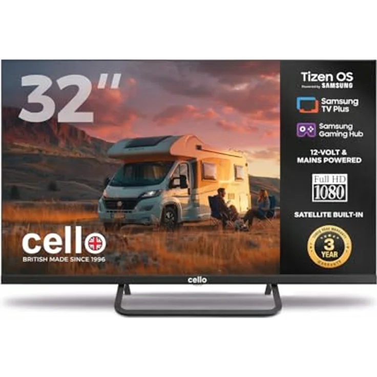 Cello CTrav 32TZ, 32" Full HD Smart TV mit Tizen OS, Triple Tuner, WLAN/Bluetooth, ideal für Wohnmobil und Camping – Bild 1