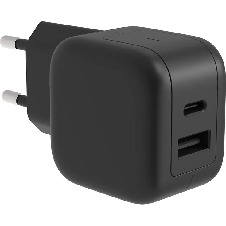 Velleman HQ-Power Universal GaN-Schnellladegerät, 1x USB-A QC, 1x USB-C PD, kompakt und leicht für iOS/Android-Smartphones, 89 g