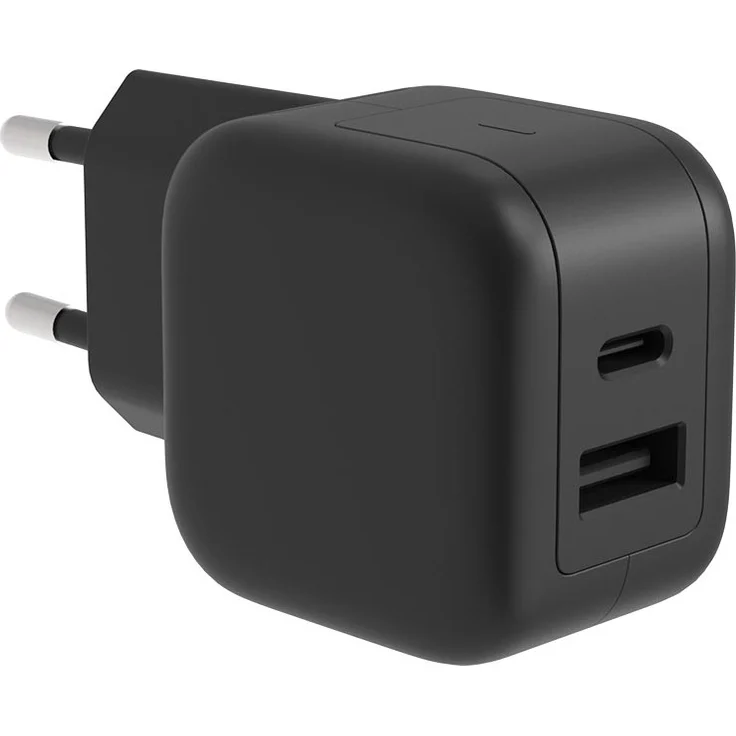 Velleman HQ-Power Universal GaN-Schnellladegerät, 1x USB-A QC, 1x USB-C PD, kompakt und leicht für iOS/Android-Smartphones, 89 g