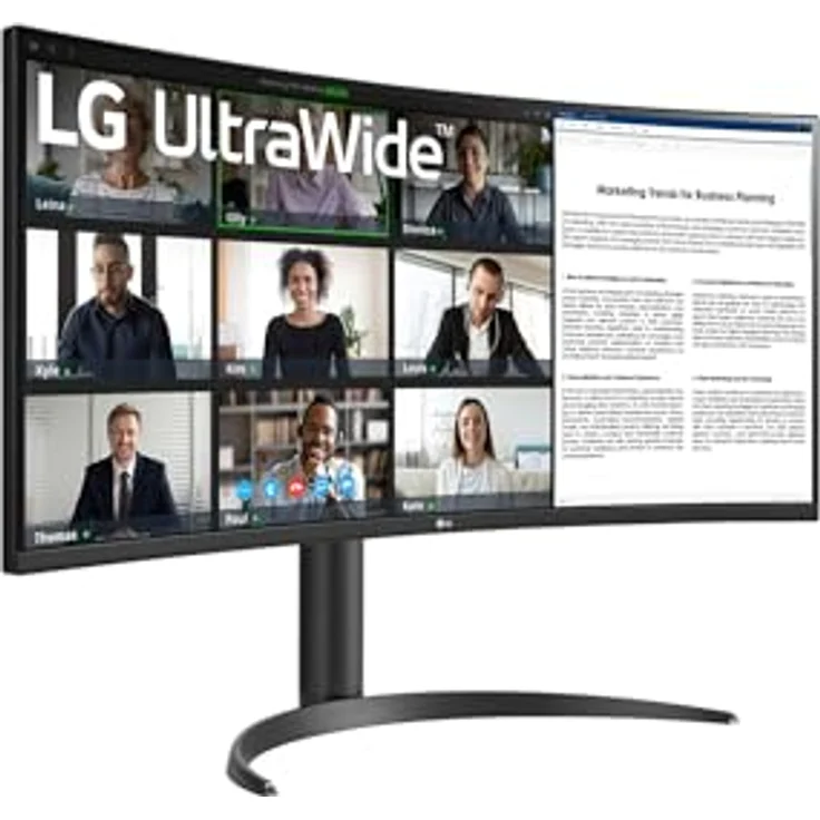 LG UltraWide 21:9 Curved QHD Monitor 34WR55QC-B - 34 Zoll, HDR10, PBP-Modus, OnScreen Control, AMD FreeSync, 100Hz, USB-C, Höhenverstellung (110mm) - Schwarz – Bild 3