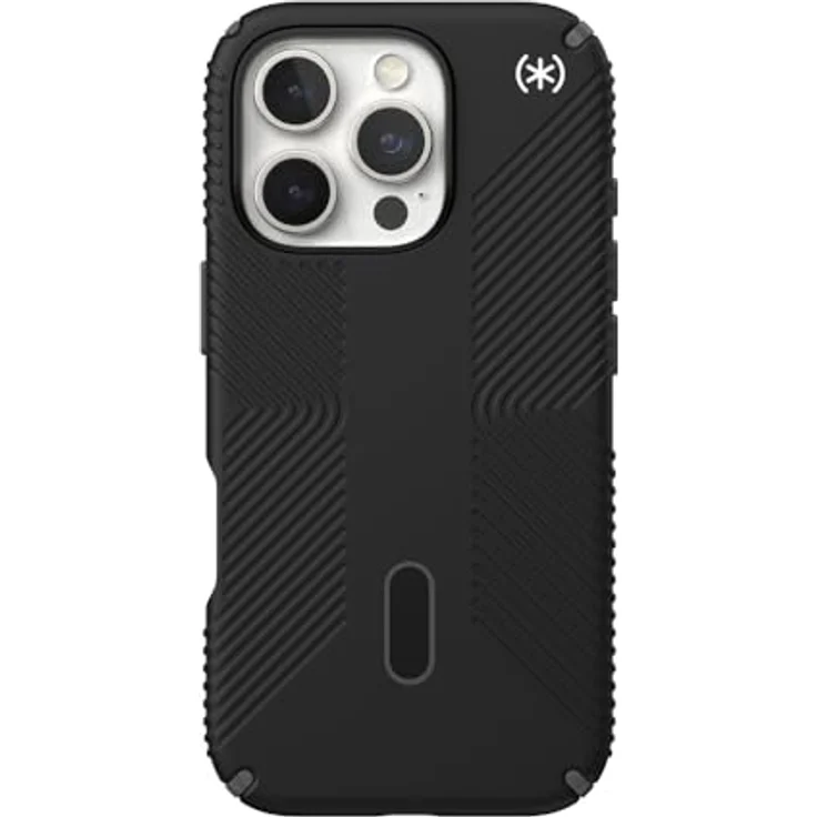 Speck Schwarz iPhone 16 Pro Hülle MagSafe und ClickLock – schlanker Fallschutz – Magsafe-kompatibel – Schwarz/Schiefer – Bild 2