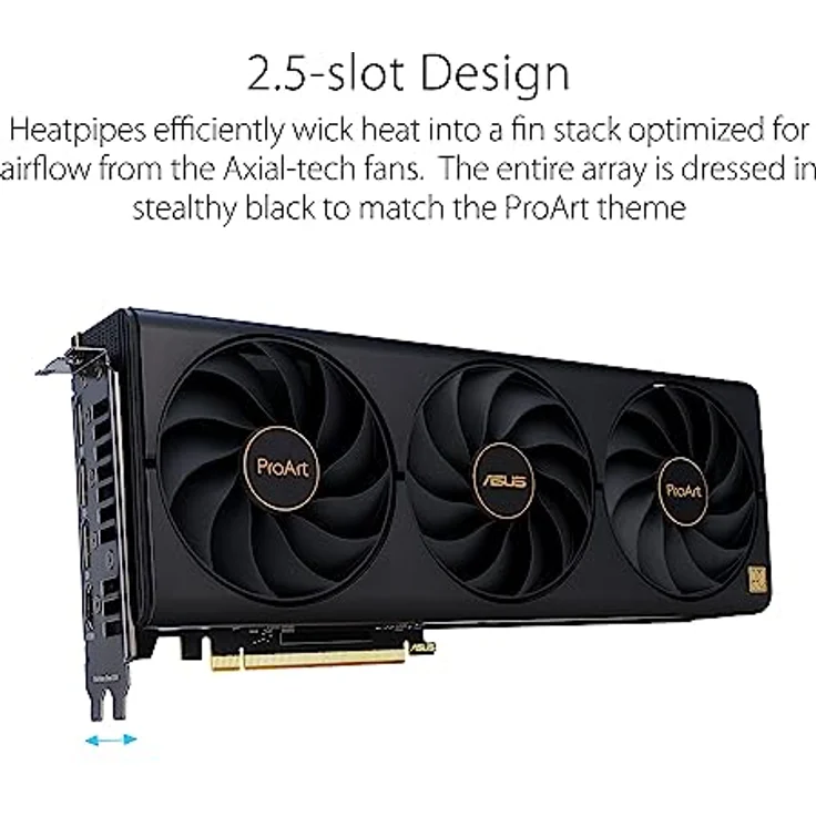 ASUS ProArt GeForce RTX 4070 Ti OC Edition 12GB GDDR6X Gaming Grafikkarte (NVIDIA GeForce RTX4070 Ti, DLSS 3, PCIe 4.0, 1x HDMI 2.1a, 3X DisplayPort 1.4a, PROART-RTX4070TI-O12G) – Bild 3